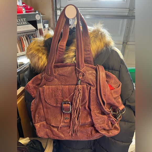 Jenrigo Purple Leather Tote Bag - Picture 1 of 4